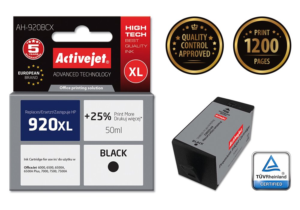 EAN 5901452158880 - Activejet AH-920BCX cartucho de tinta 1 pieza(s) Compatible Alto rendimiento (XL) imagen 1