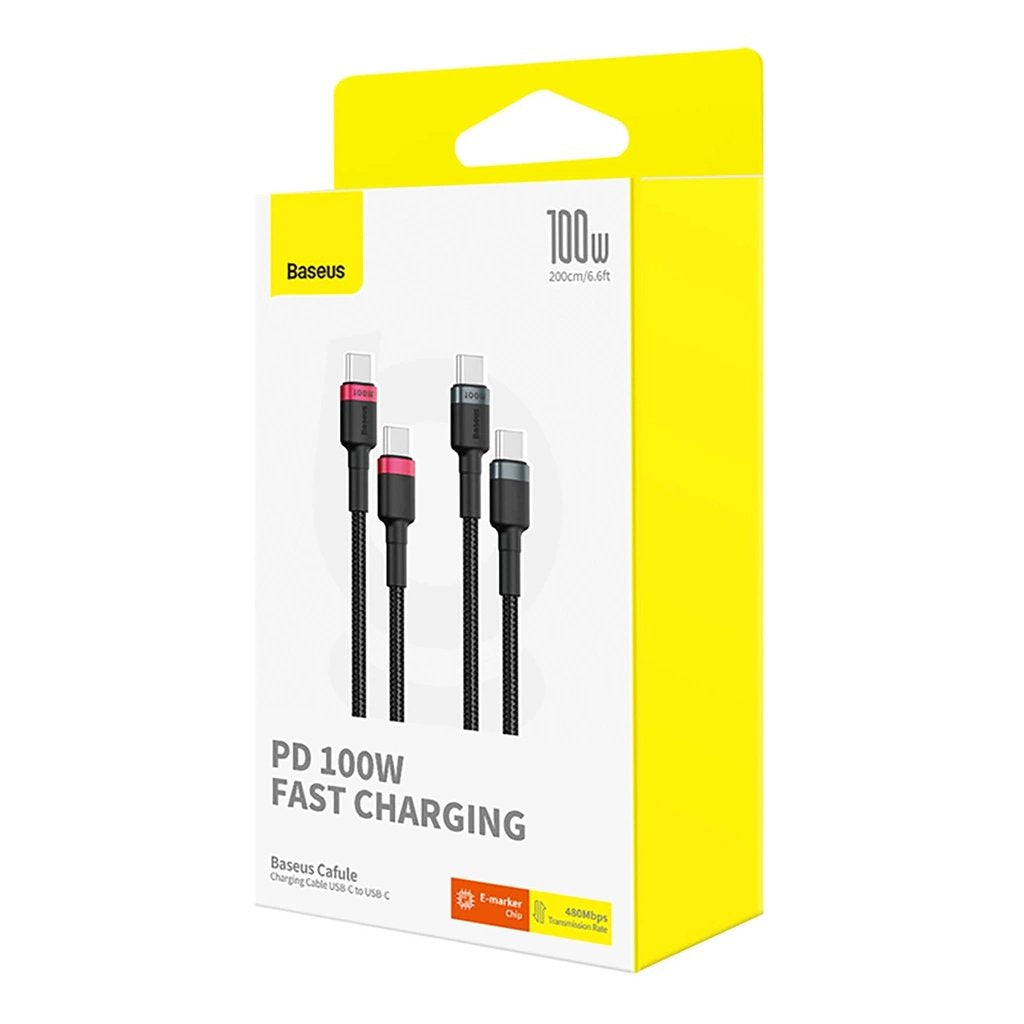 EAN 6932172657444 - Baseus Cafule cable USB 2 m USB C 480 Gbit/s 100 W Negro, Gris, Rojo imagen 7