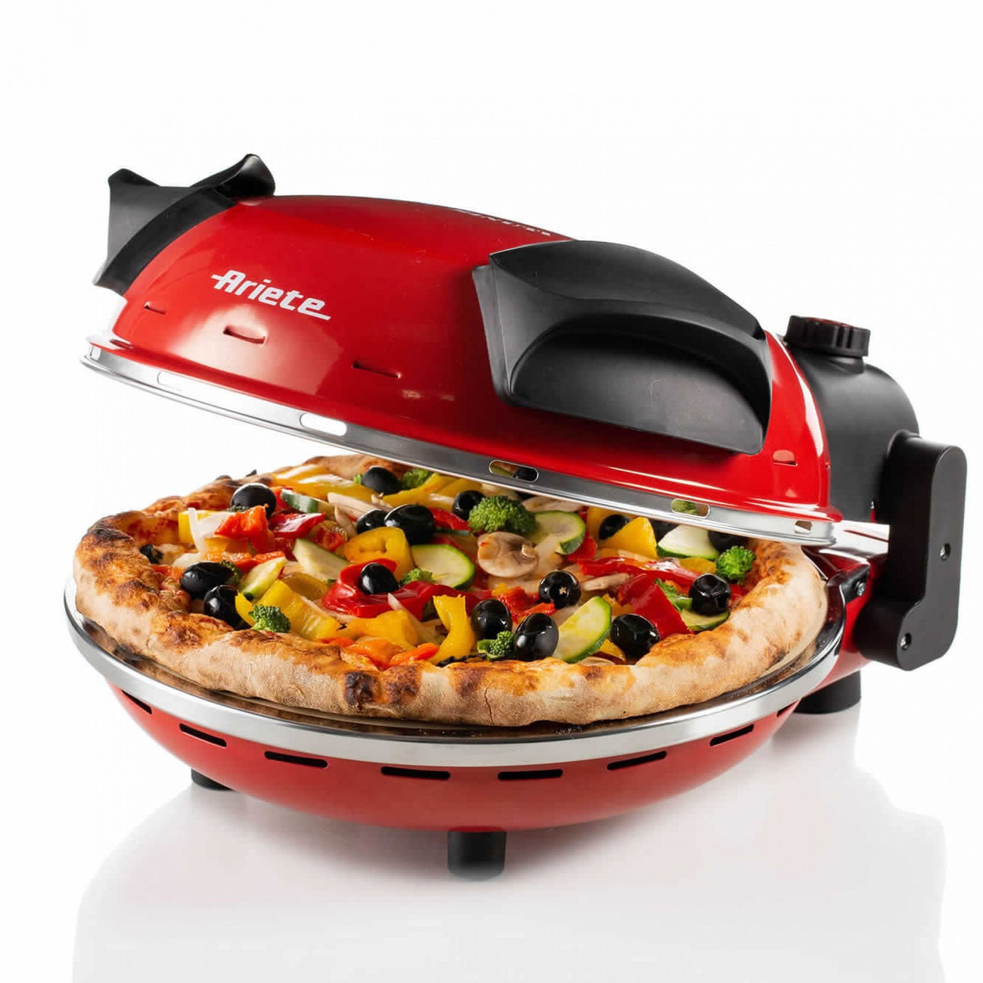 Mini Horno Para Pizza Ariete 909 1200w Ø33cm 5 Niveles Temperatura Regulador Hasta 400º Piedra Refractaria Alta Calidad