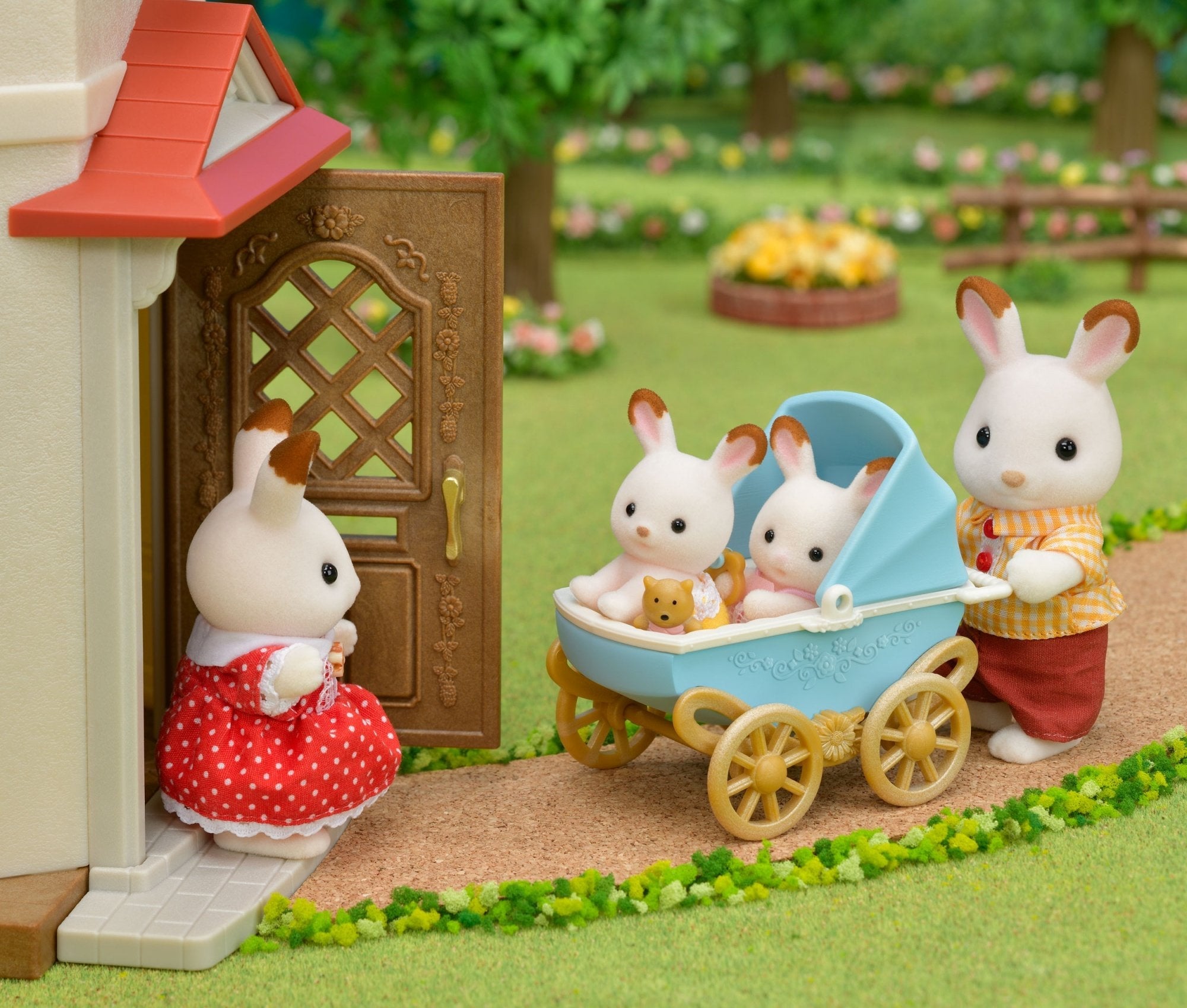 Epoch Sylvanian Families - Schokoladenhasen Zwillinge Con Kinderwagen 5432