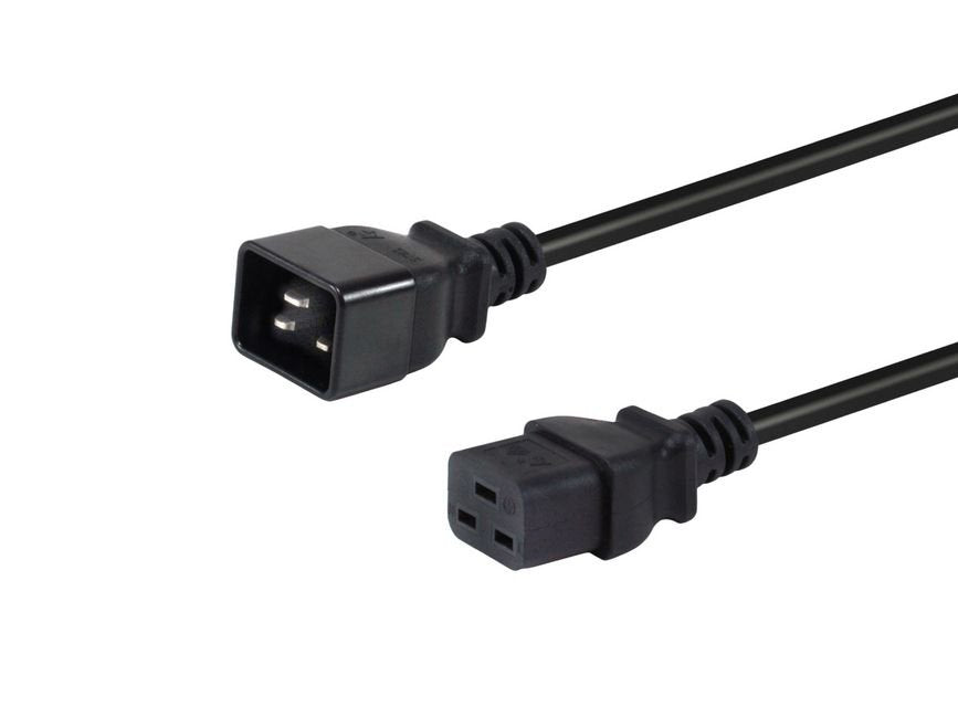 Equip Netzcable Anschl. C20 -> C19 3.00m Negro