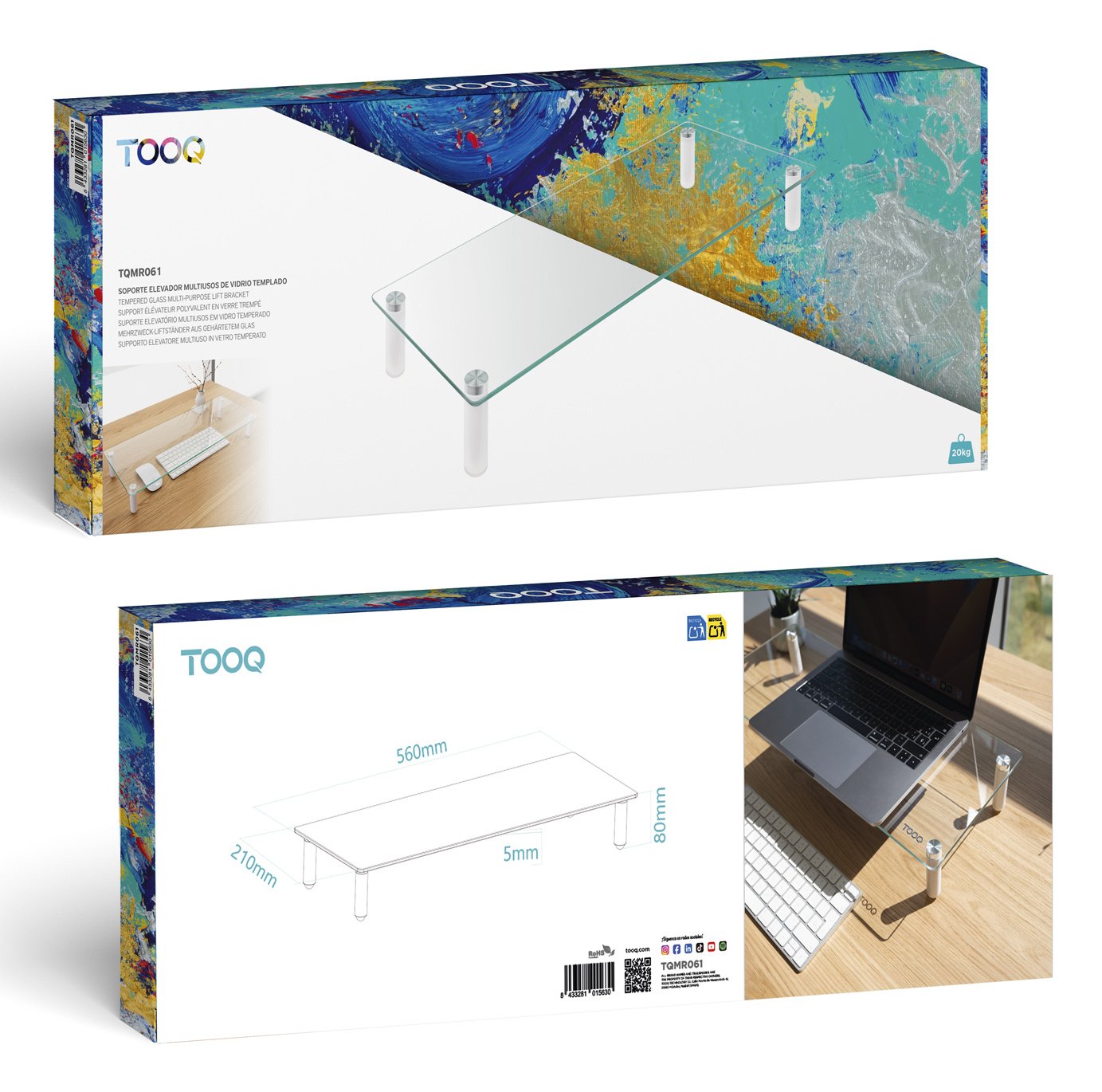 EAN 8433281015630 - TooQ TQMR061 soporte para ordenador portátil Transparente imagen 7