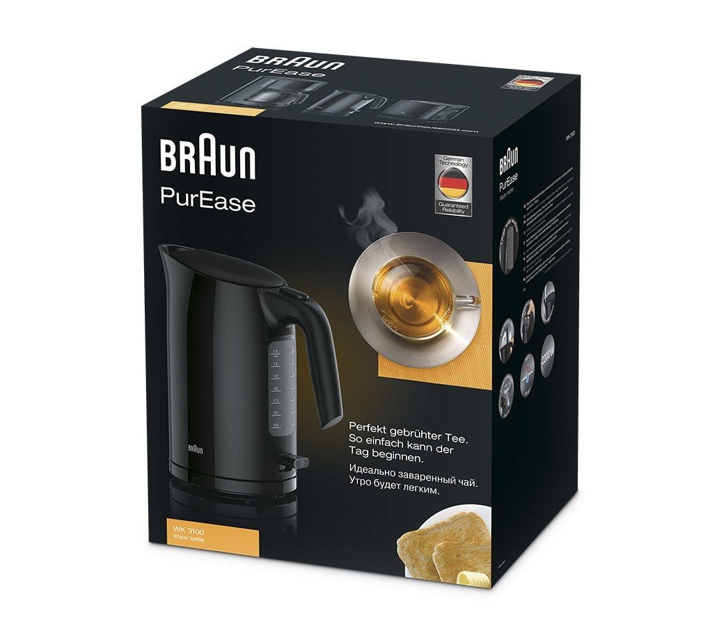 Hervidor De Agua Braun Purease Wk 3100 Bk 1,7 L Negro 2200 W