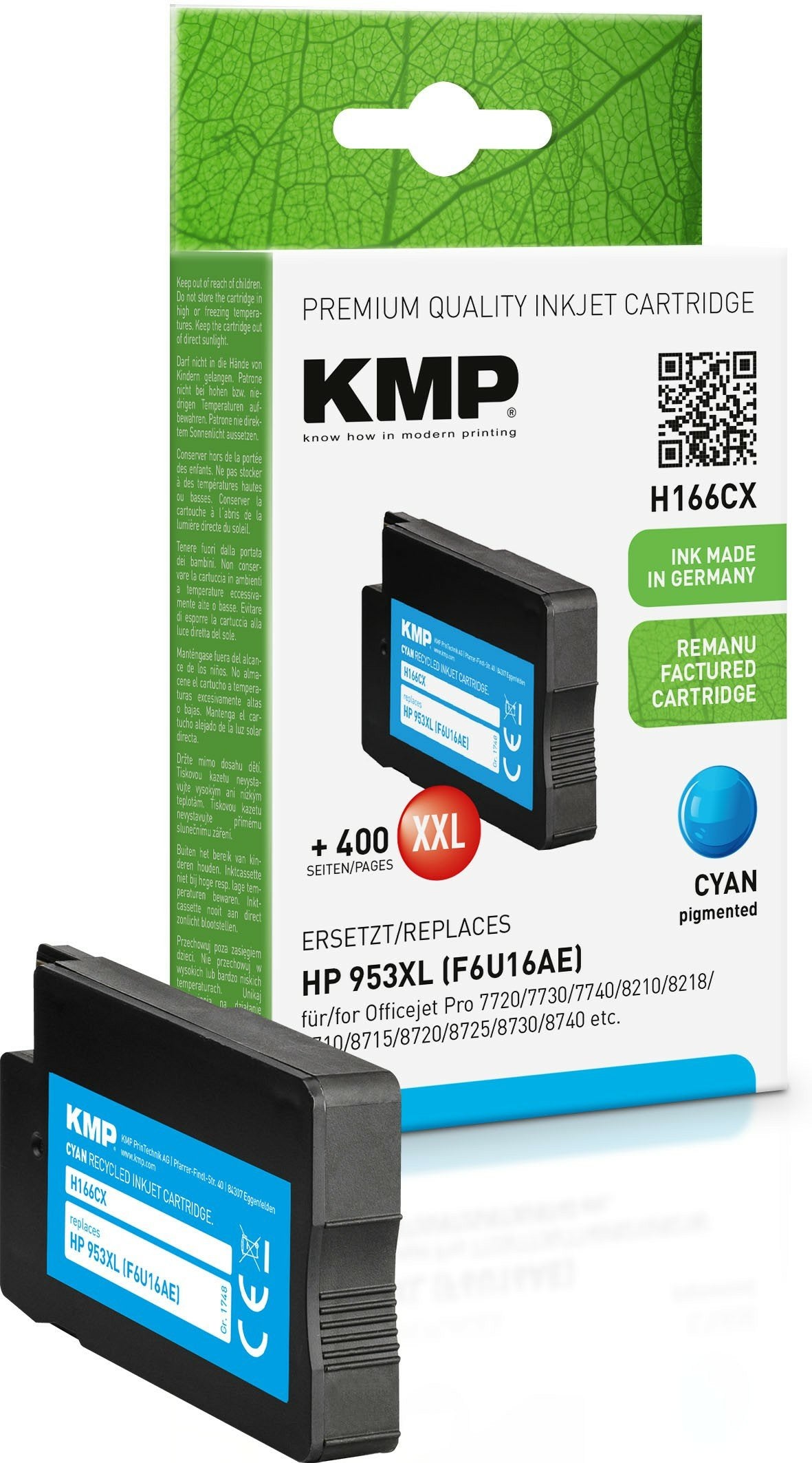 EAN 4011324218770 - KMP H166CX cartucho de tinta Alto rendimiento (XL) Cian imagen 1