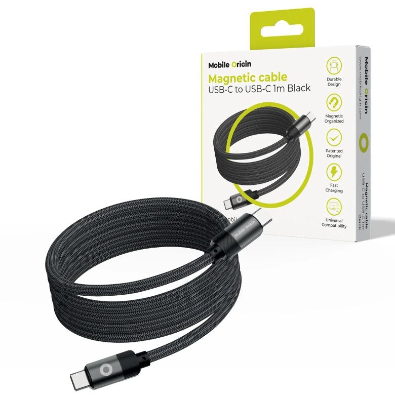 Mobile Origin Magnetic Cable Usb-C To Usb-C Black 1m