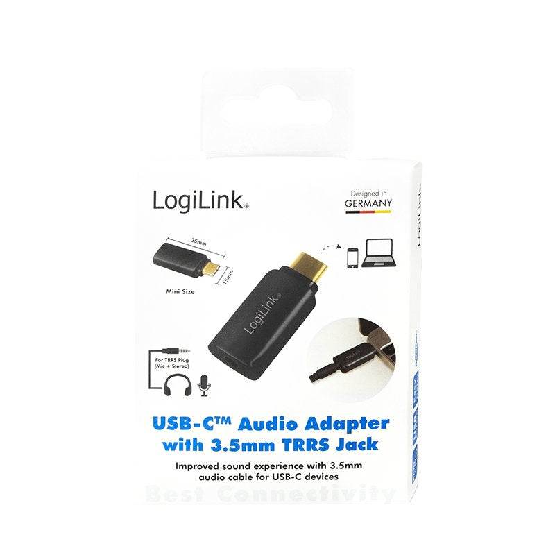Logilink Ua0356 Adaptador Usb-C A Jack 3,5 Mm Negro