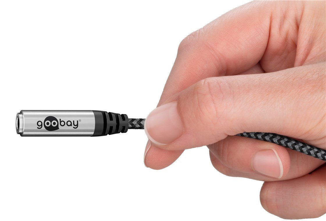 Goobay 74524 Cable De Audio 0,15 M Usb Type-C + 3.5mm Negro, Gris