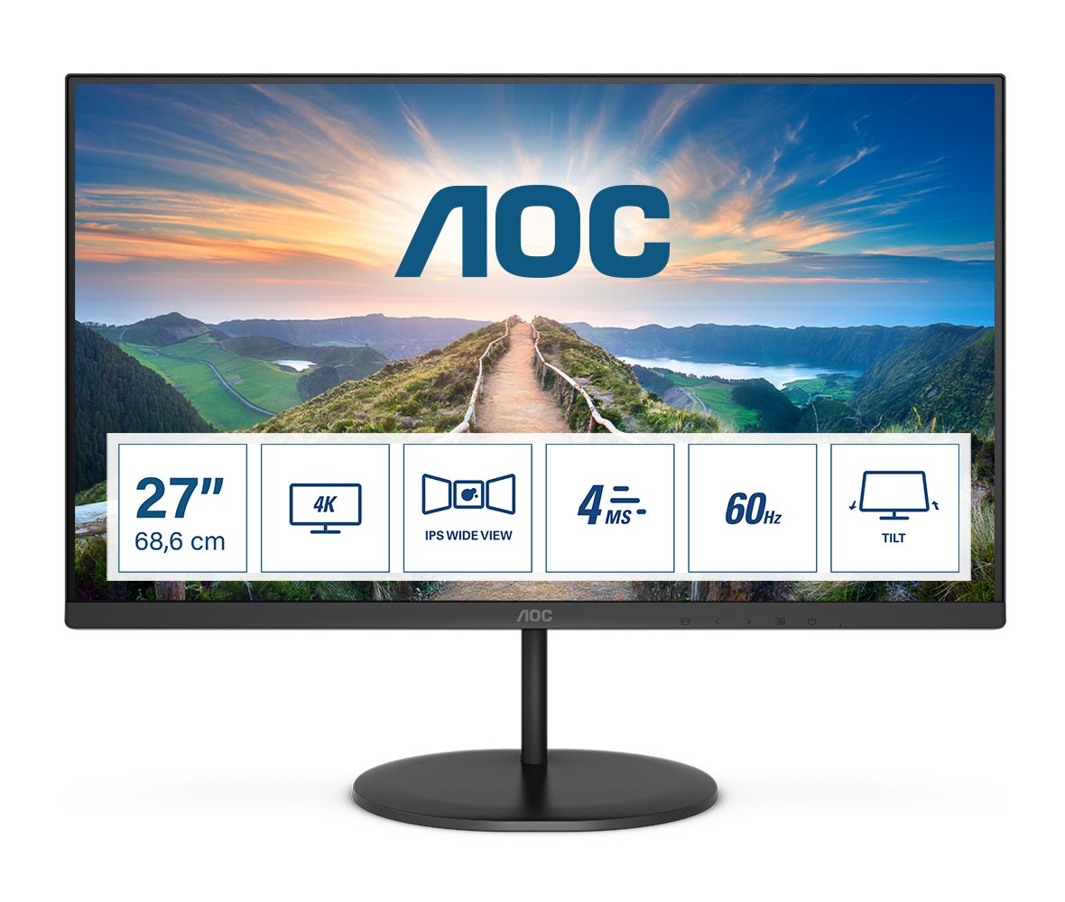Monitor Aoc 27" U27v4ea Ips 4k 16:9 Hdmi Dp 4ms Profesional