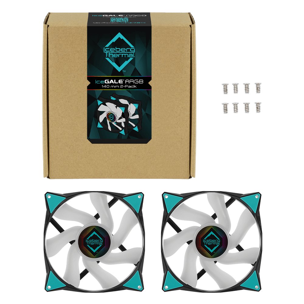 EAN 1230000071611 - Iceberg Thermal IceGALE ARGB Carcasa del ordenador Ventilador 14 cm Negro 2 pieza(s) imagen 3