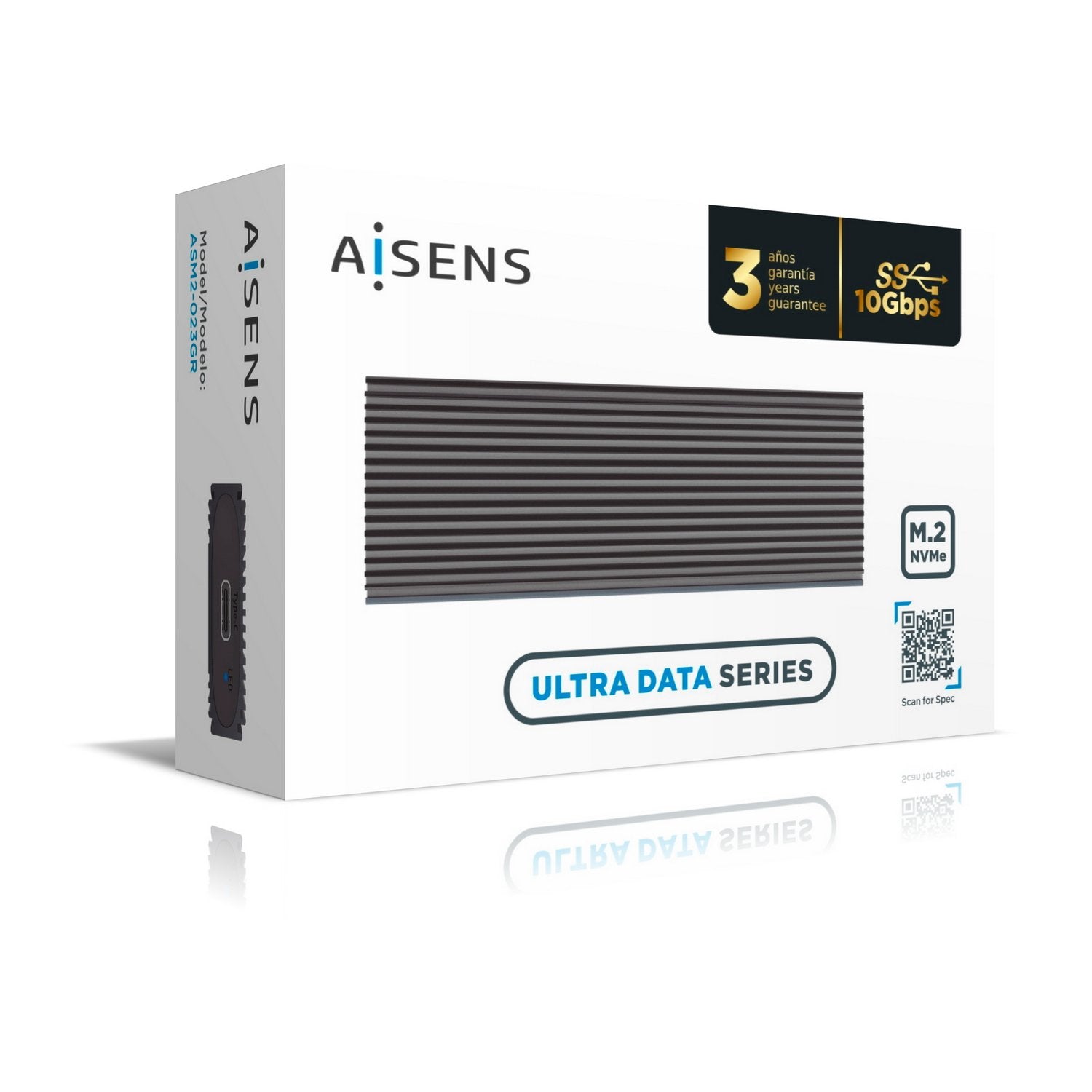 Aisens Caja Externa Para Disco Ssd M.2 Nvme Usb 3.2 Sin Tornillos Asm2-023gr