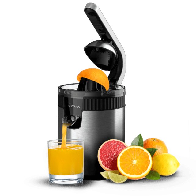 EAN 8435484033633 - Cecotec Xqueeze RetroJuice 600 Steel Licuadora centrífuga 600 W Negro, Metálico imagen 1