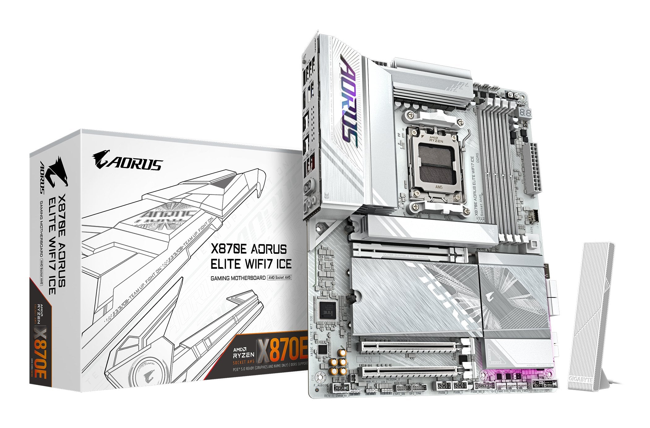 EAN 4719331871529 - GIGABYTE X870E AORUS ELITE WIFI7 ICE AMD X870E Zócalo AM5 ATX imagen 1
