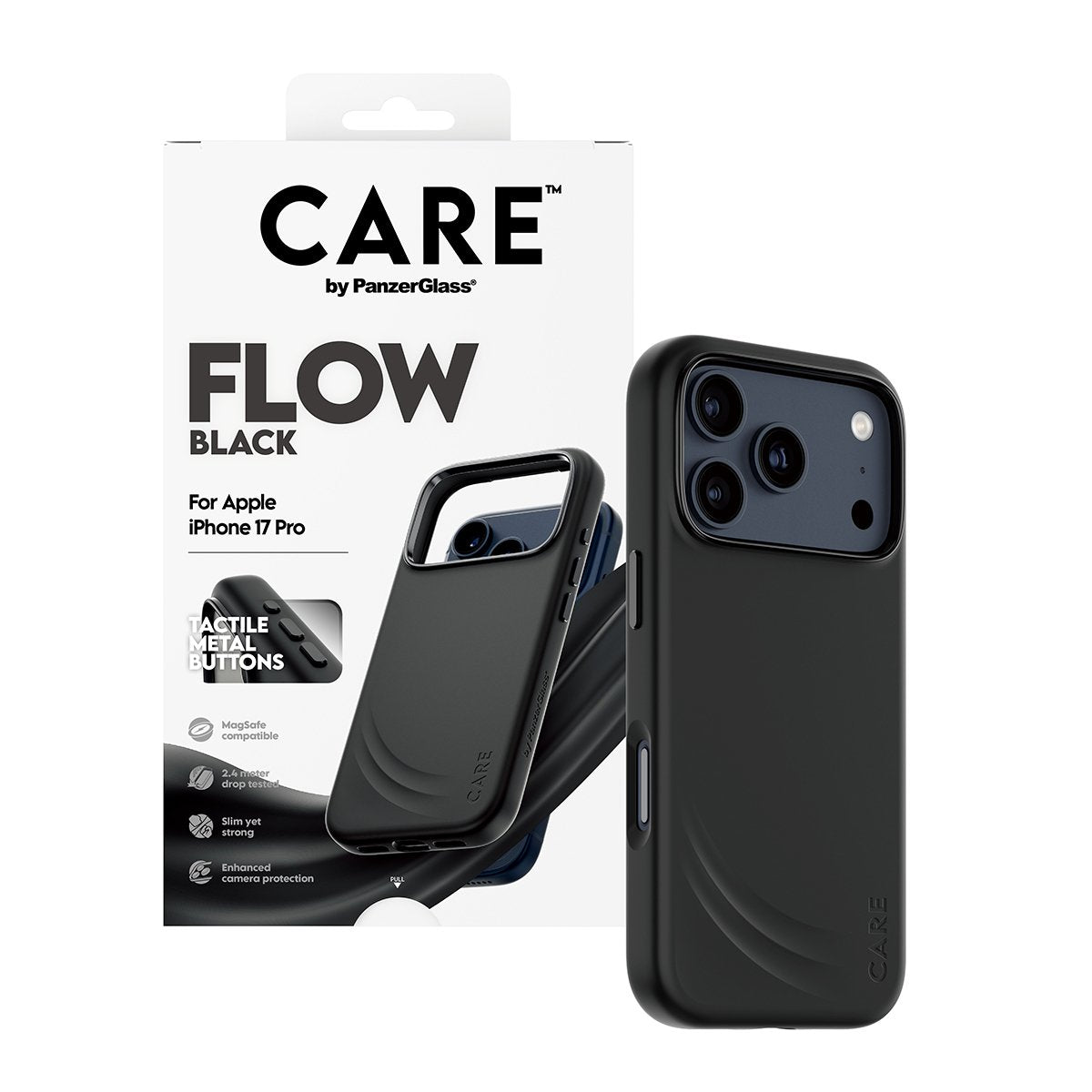 Panzerglass Care Feature Flow Case Negro W. Magsafe Iphone 17 Pro