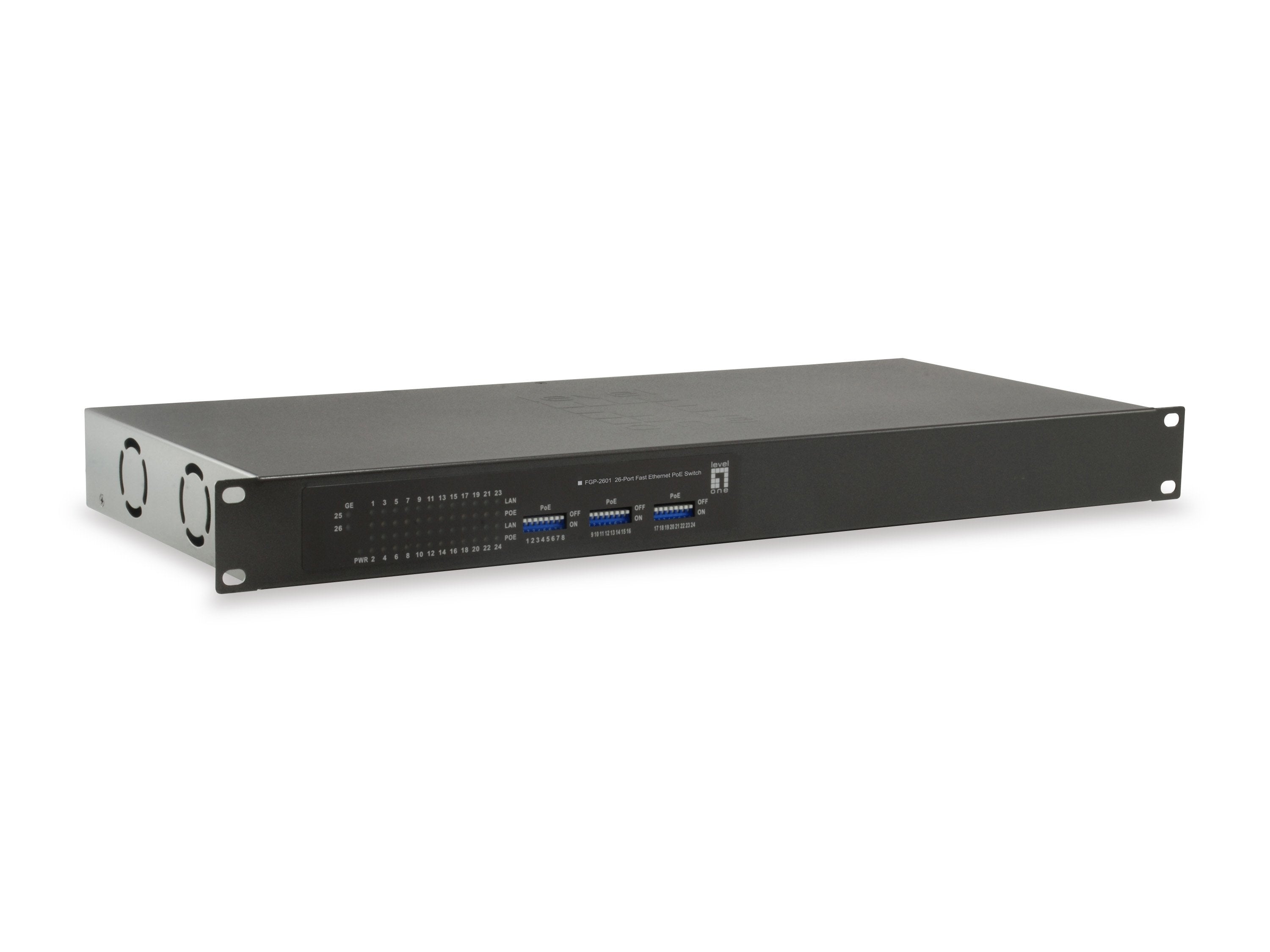 Levelone Switch 24x Fe Fgp-2601 2xge 19" 150w 24xpoe