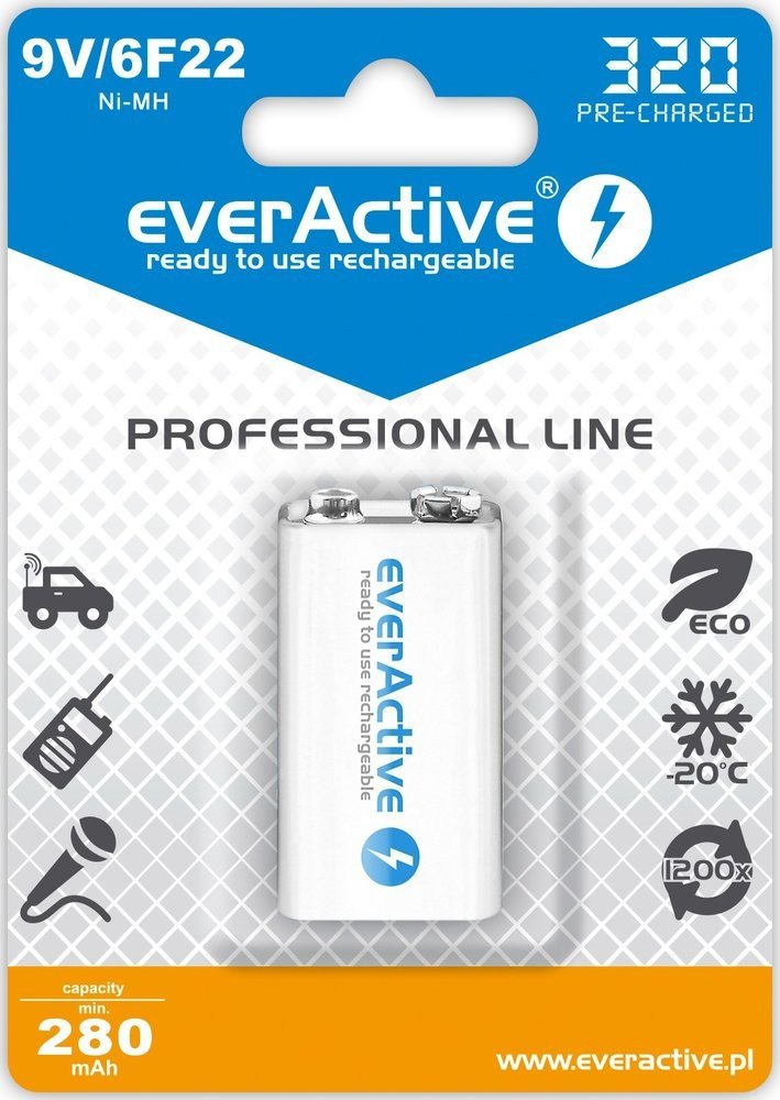 EAN 5902020523741 - Everactive EVHRL22-320 pila doméstica Batería recargable 9V Níquel-metal hidruro (NiMH) imagen 1