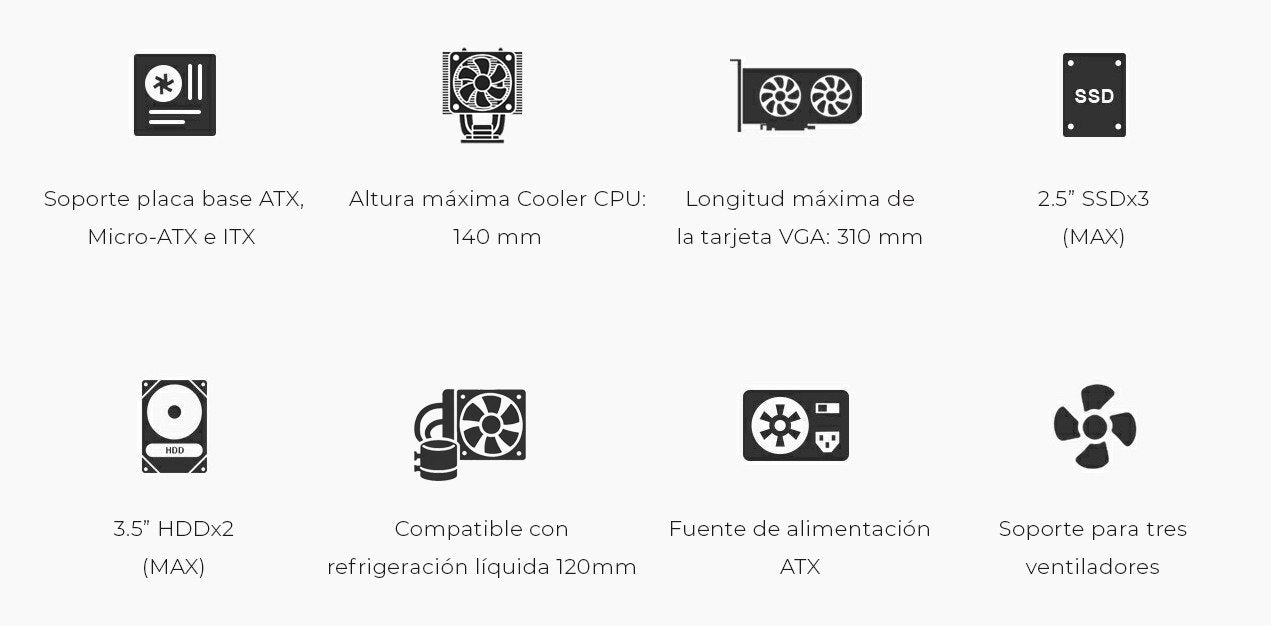 Coolbox Caja Atx A780 Usb-C 3.2 Gen1 Fte. Powerline3 650w 85+ Eficiencia