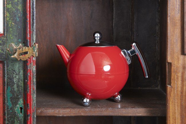 Tetera Bredemeijer Teekanne Bella Ronde 1,2l Carmine Rot / Chrom 100102