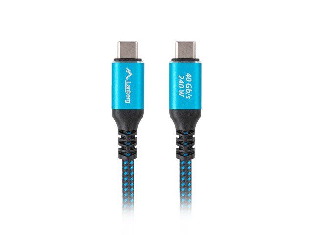 EAN 5901969447132 - Lanberg CA-CMCM-44CU-0005-BK cable USB USB4 Gen 2x2 0,5 m USB C Negro, Azul imagen 1