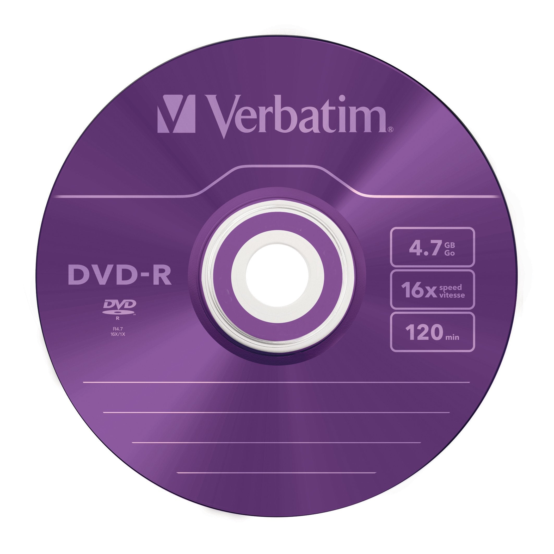 Verbatim Dvd-R 120 Min. 4.7gb 16x 5-Pack Slim Jewelcase Datalife Plus, Color Surface