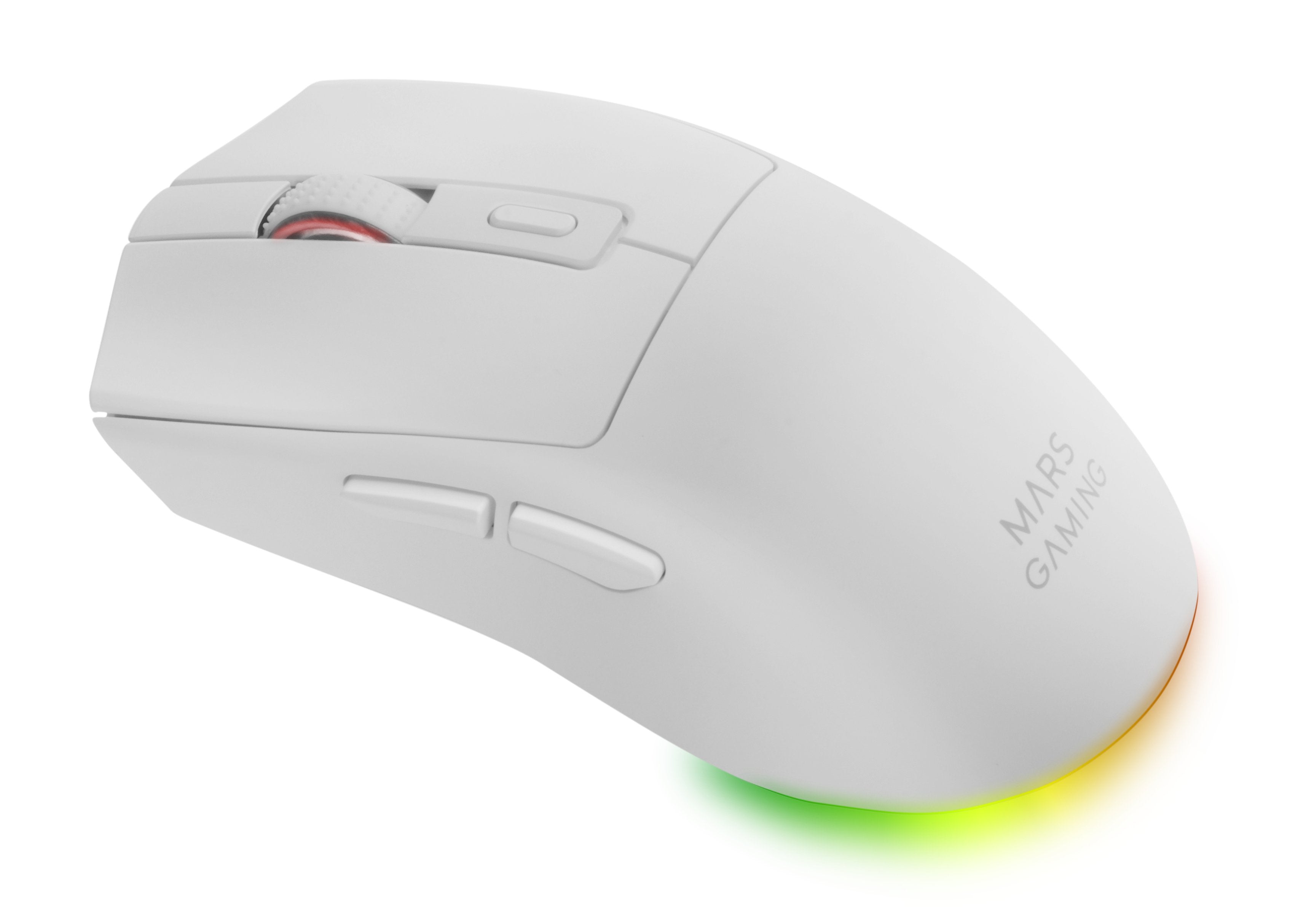 Raton Optico Mmt3 Rgb Blanco Mars Gaming Rgb Chroma/ Óptico/ 14400 Dpi/ Base De Carga/ Recargable Hasta 100h De Uso