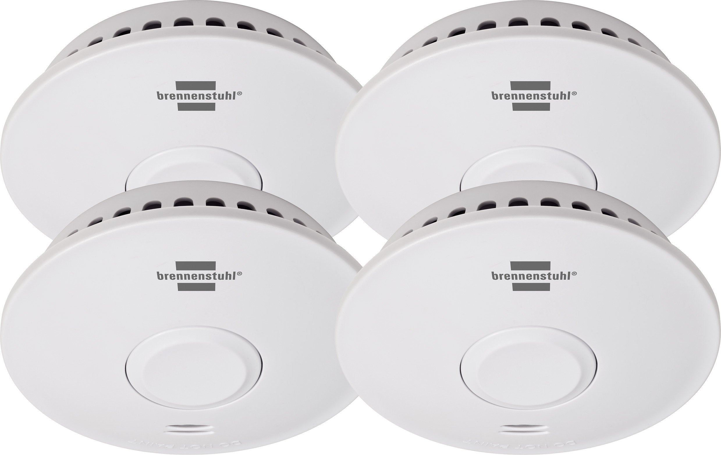 Brennenstuhl Detector De Humo Conectable En Red Rm L 3101, Juego De 4 Con Batería (Conectable Con Hasta 40 Detectores De Humo, Probado Según Din En 14604)