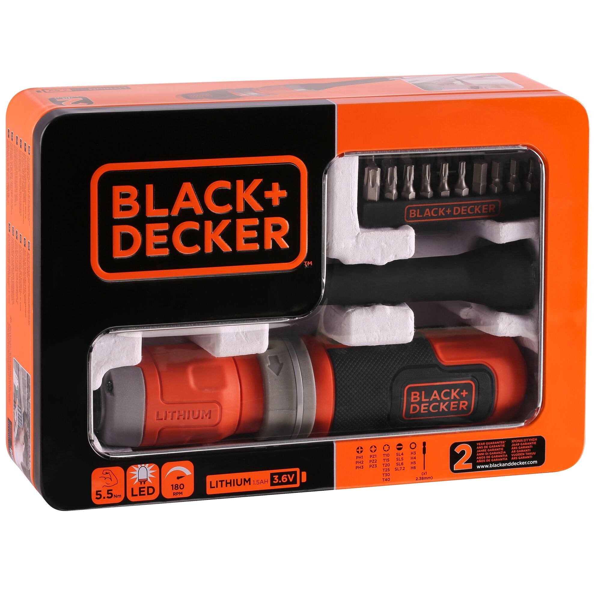 EAN 5035048699966 - Black & Decker BCF603C-QW destornillador eléctrico y llave de impacto 180 RPM Negro, Naranja imagen 15