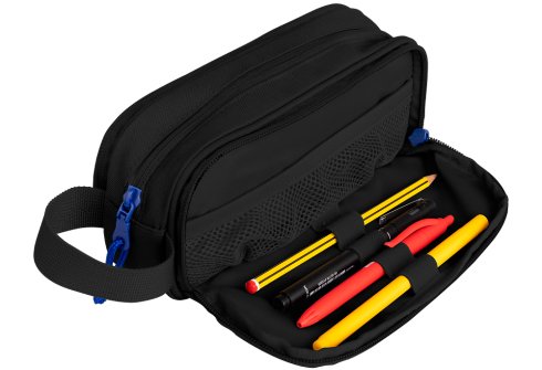 Oxford B-Smart Estuche Portatodo - 3 Compartimentos - Asa Lateral - Fabricado En Material Reciclado - Color Negro