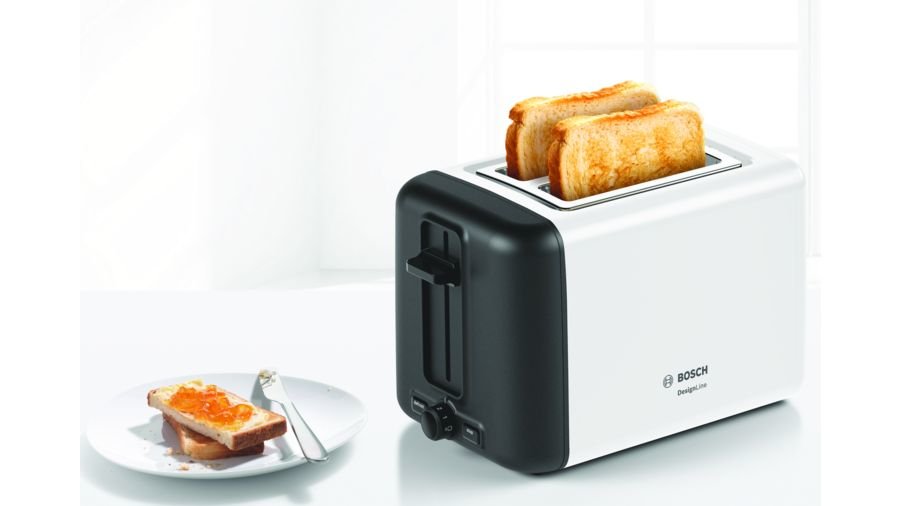 Bosch Tat3p421de Designline - Tostadora 970 W, Color Blanco