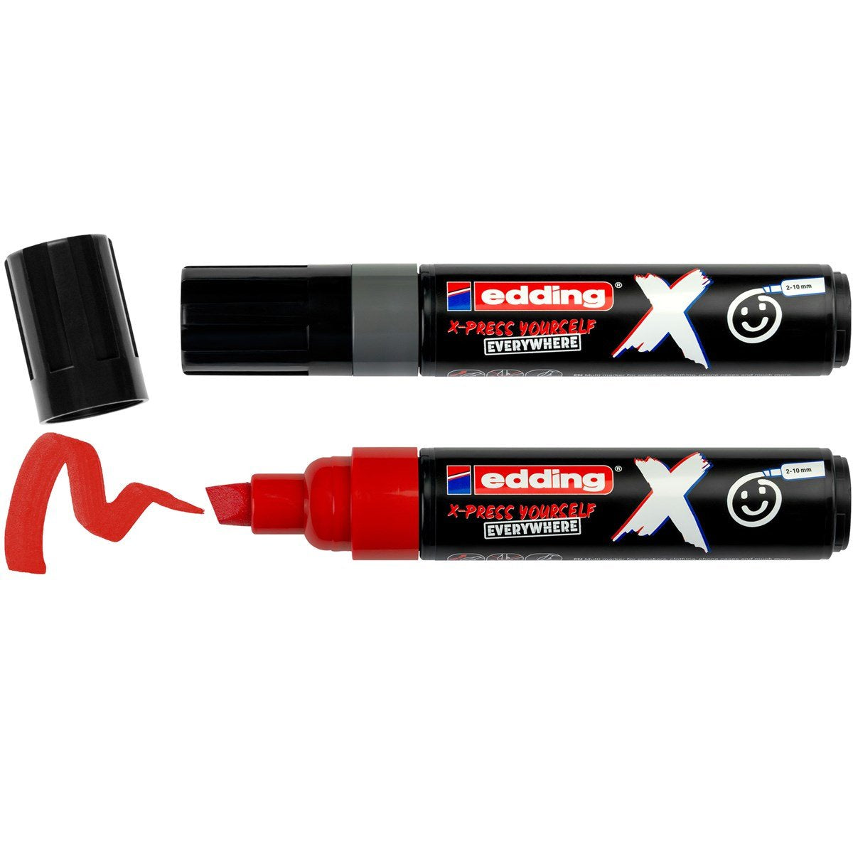 Edding X 6900 Pack De 2 Rotuladores Multisuperficie Permanentes De Tinta Opaca - Punta Biselada Con Trazo 2-10mm -
