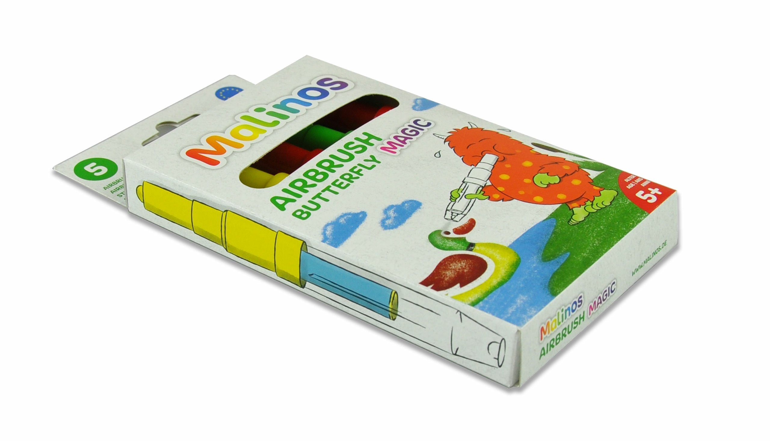 Malinos Rotuladores Aerógrafo Magic Htterfly 5 Colores + Mencil 5+