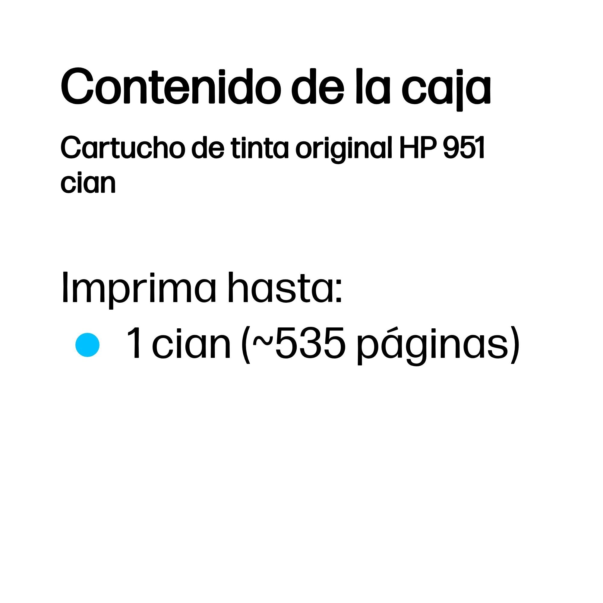 EAN 0199764139849 - HP 951 Cyan Original Ink Cartridge cartucho de tinta 1 pieza(s) Rendimiento estándar imagen 3