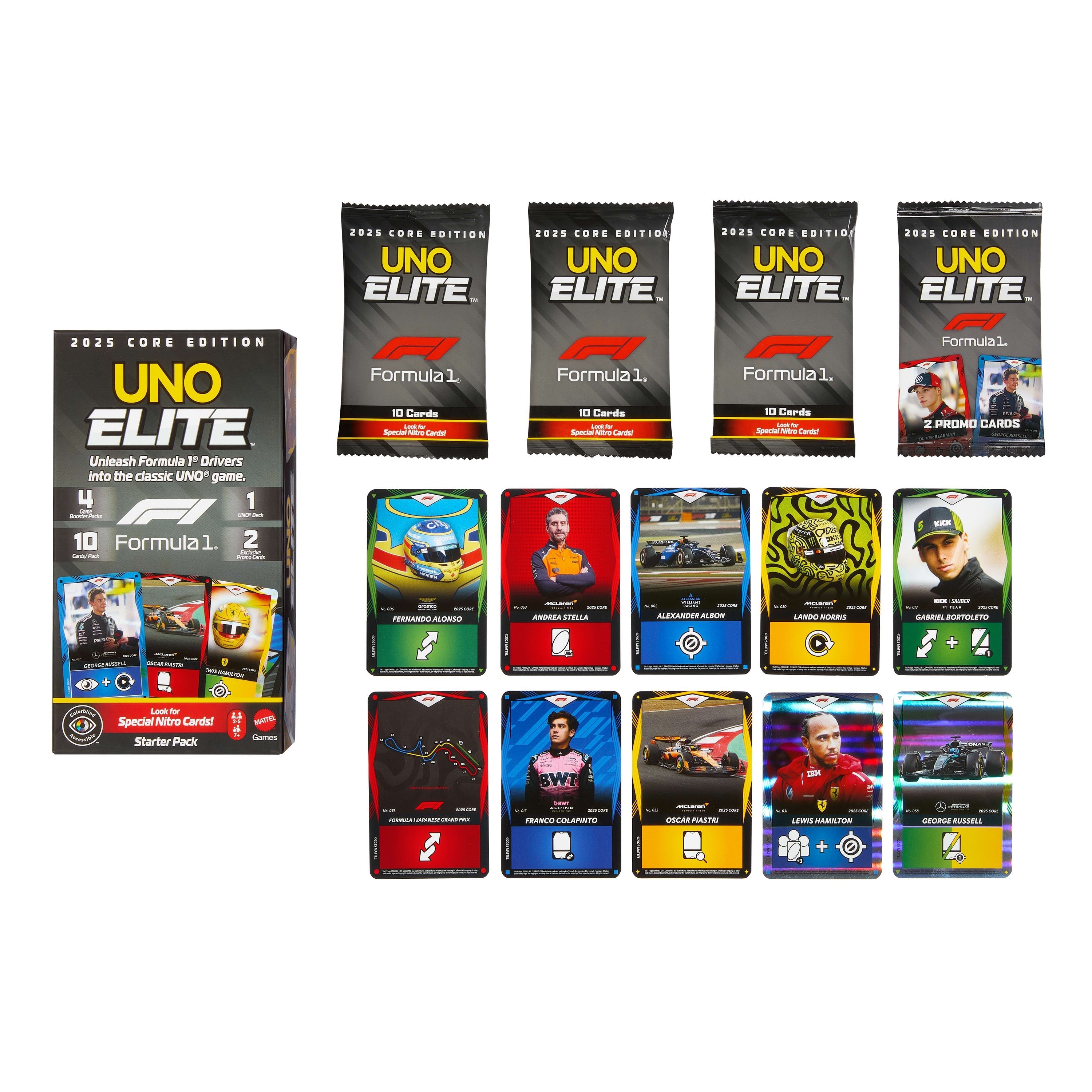 Juego Cartas Uno Elite F1 Starter Pack