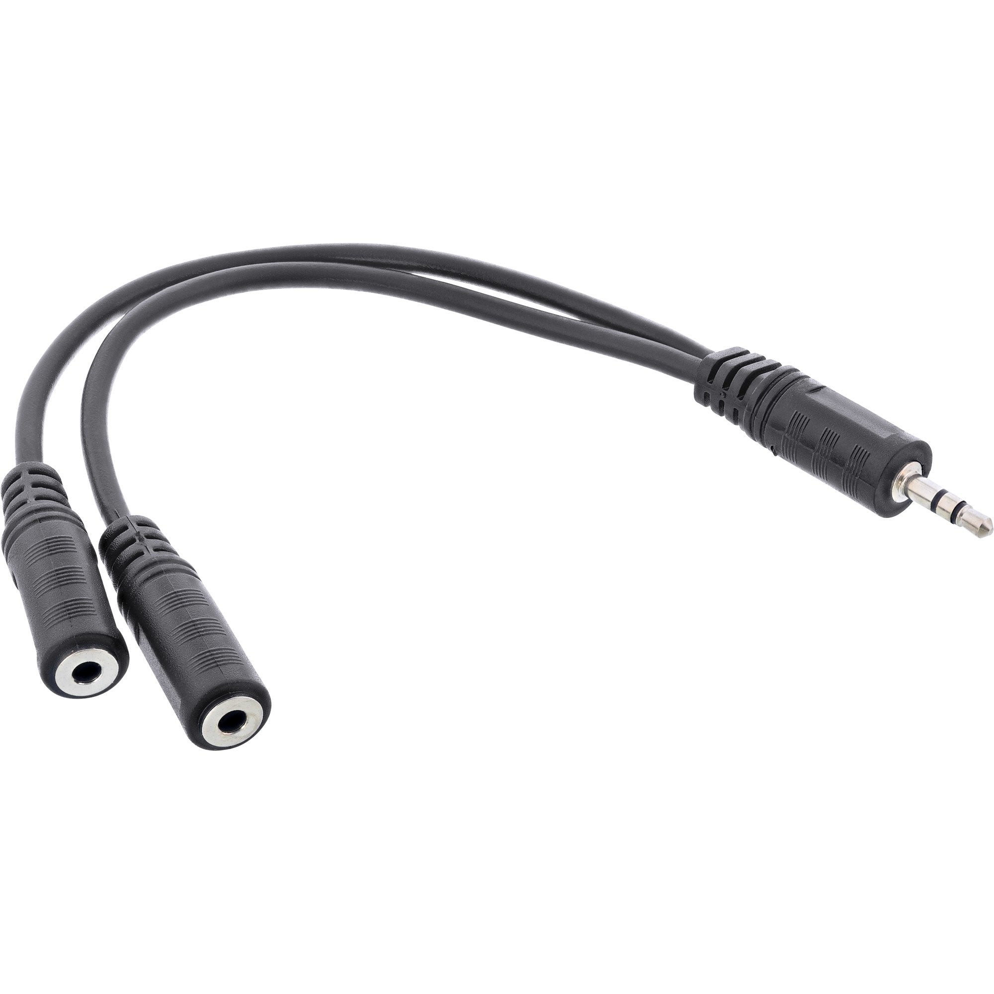 Inline 3.5mm Jack Y-Cable Macho A 2x 3.5mm Jack Hembra Estéreo 1m