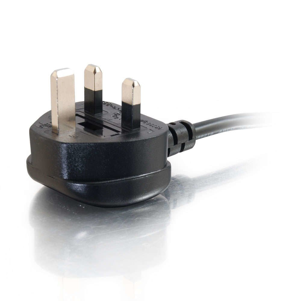 C2g Universal Power Cord Cable De Alimentación Bs 1363 (M) A Power Iec 60320 C13 2 M Moldeado Negro