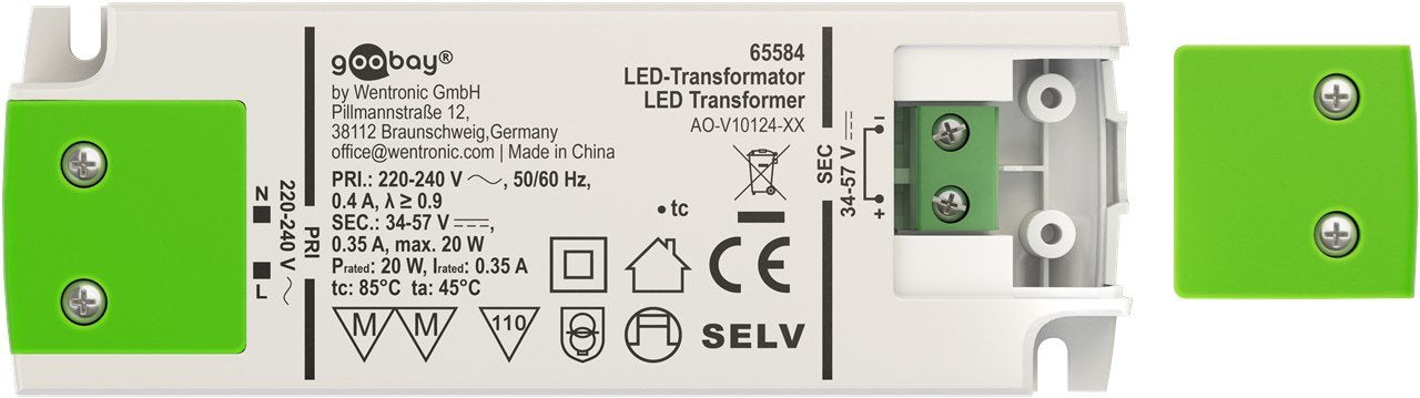 EAN 4040849655845 - Goobay 65584 transformador de corriente Blanco, Verde 0,35 A imagen 2