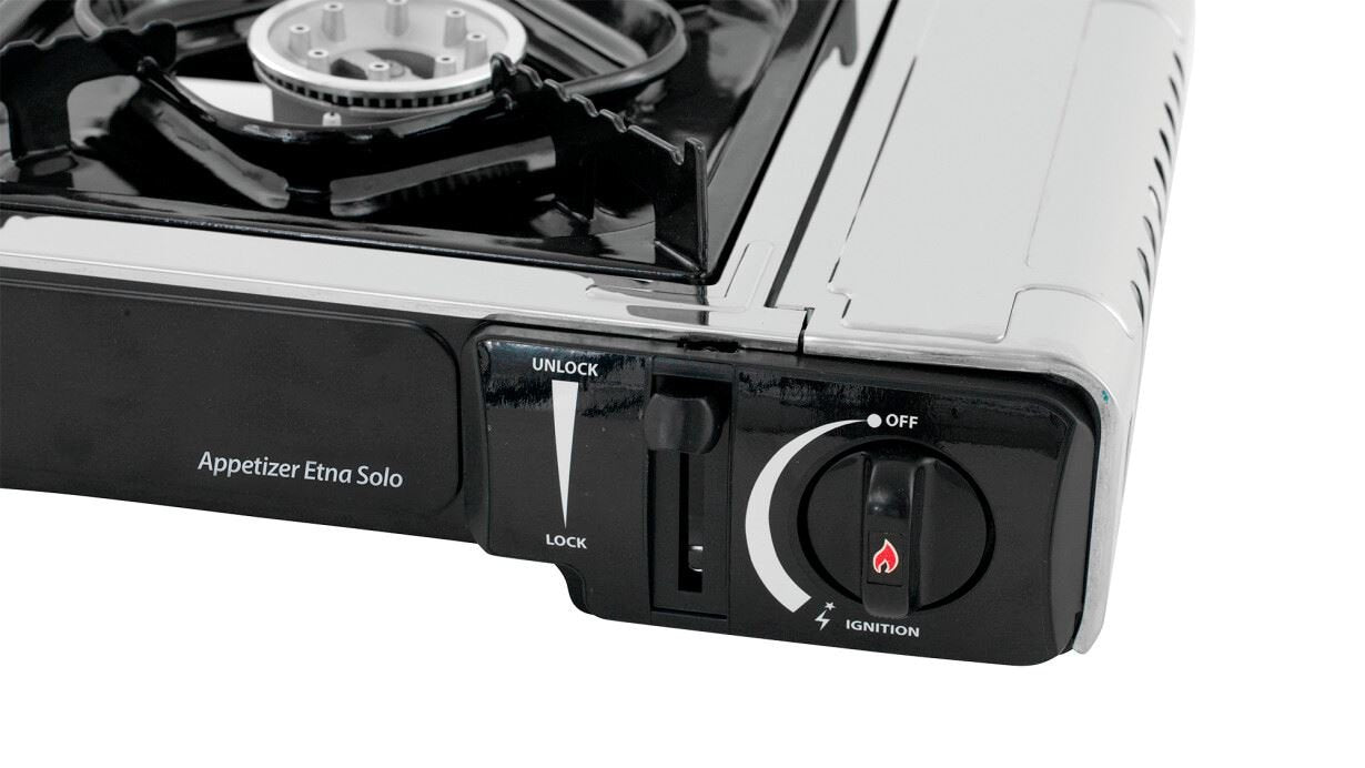 Outwell Appetizer Solo 1 Burner Compact Portable Gas Stove, Silver Grey