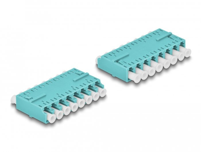 Lwl Kupplung Hd Lc Octuplex Buchse Zu Lc Octuplex Buchse Aqua