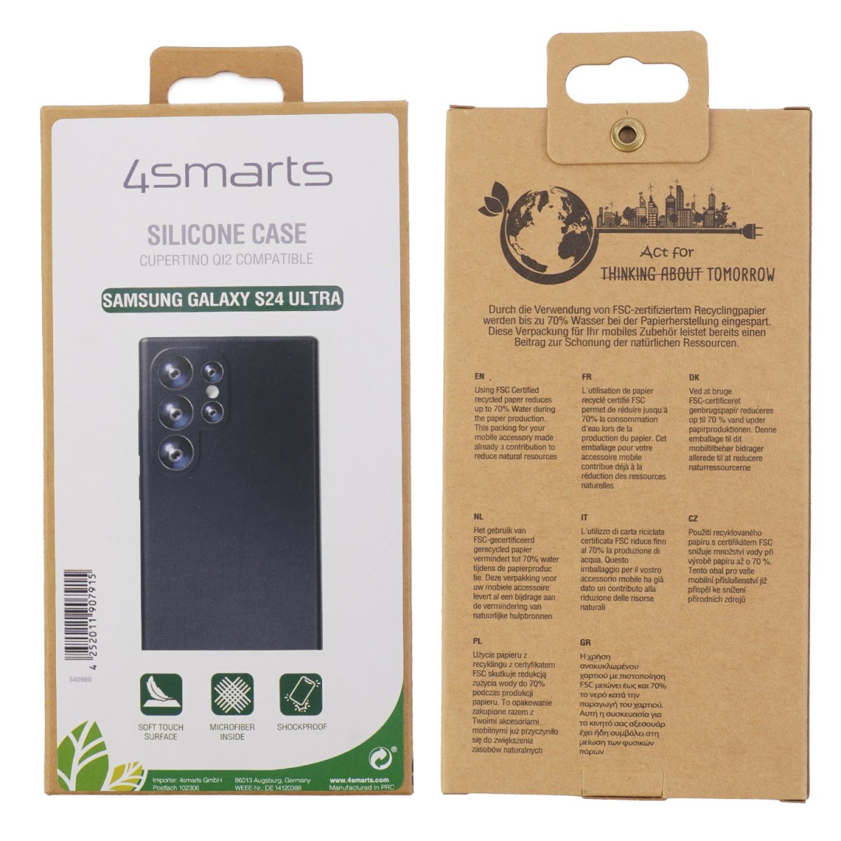 4smarts Funda De Silicona Cupertino Para Samsung Galaxy S24 Ultra Qi2-Kompatibel