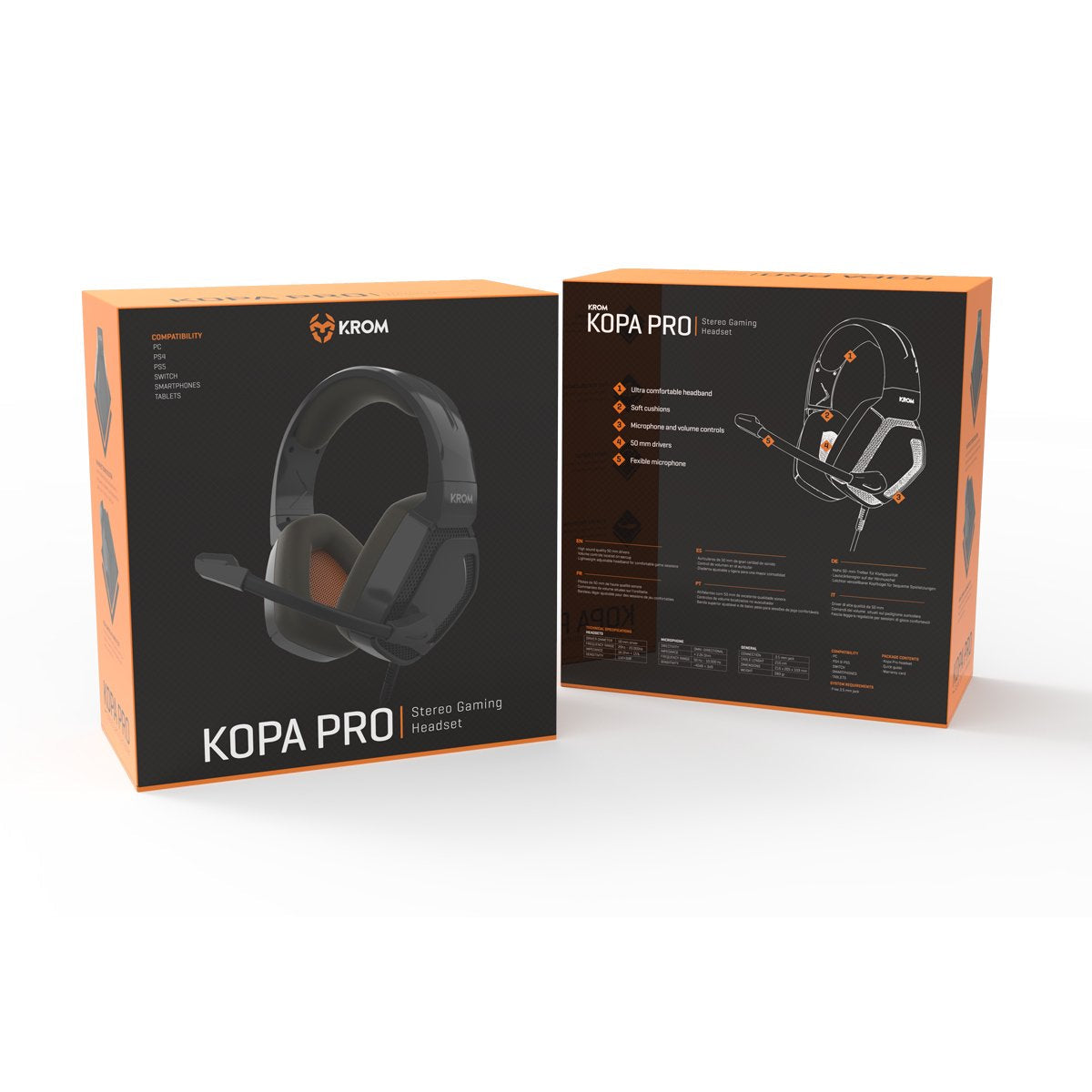 Krom Kopa Pro Auriculares Alámbrico Diadema Juego Negro