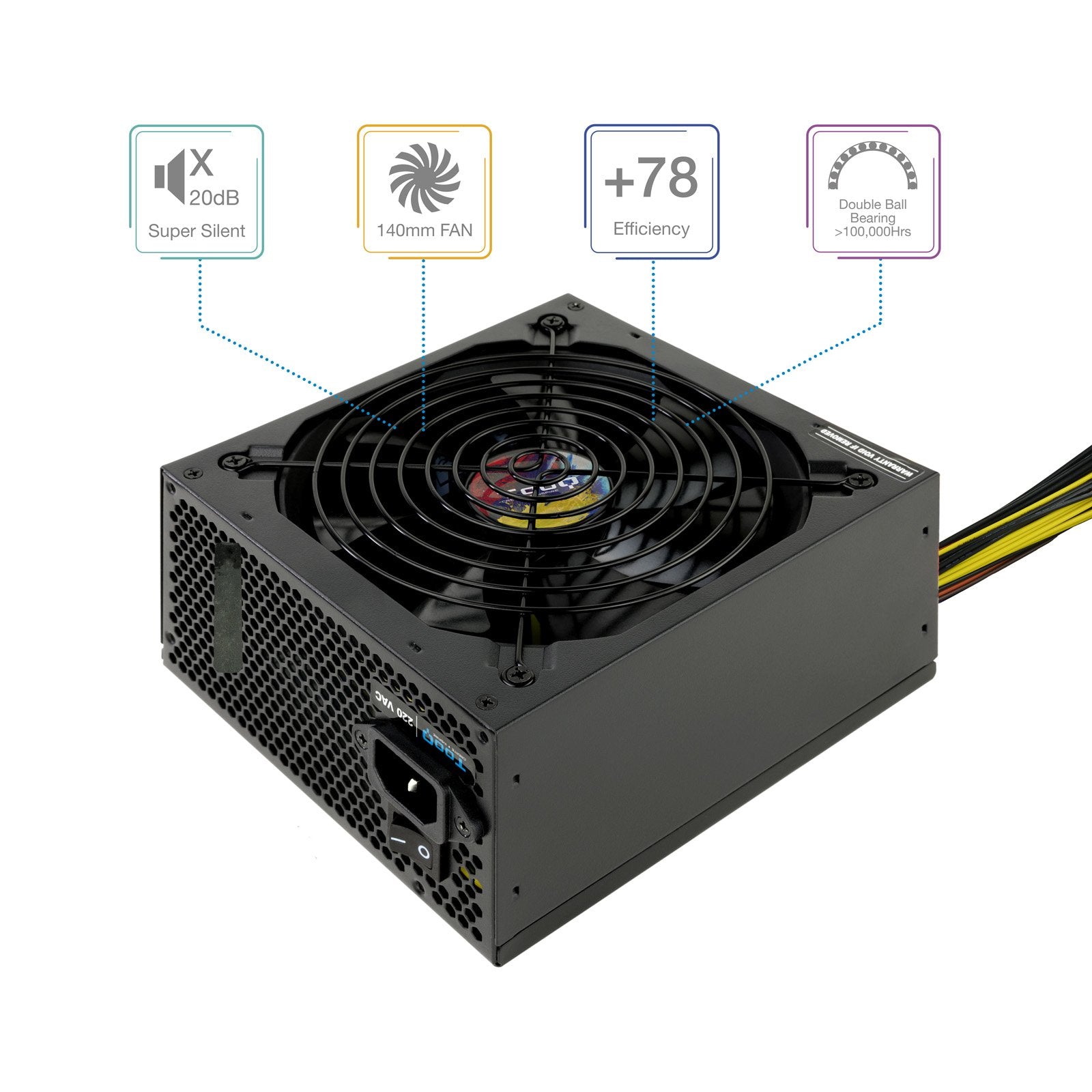 EAN 8433281010284 - TooQ TQAPOLO-600SP unidad de fuente de alimentación 600 W 20+4 pin ATX ATX Negro imagen 2