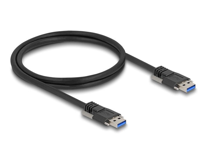Delock Usb 5 Gbps Cable Typ-A Stecker Zu Typ-A Stecker Mit Schraubenabstand 19 Mm 1 M Schwarz