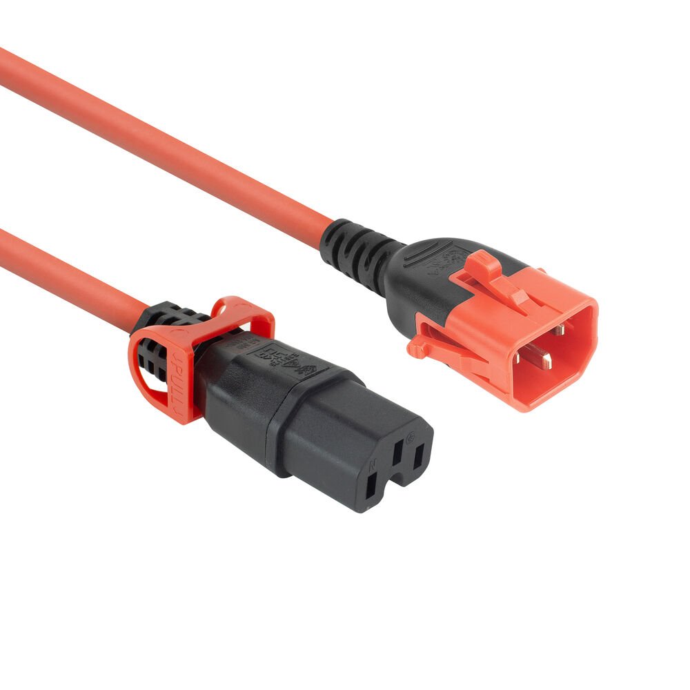 Cable Extension C14 A C15 3,00 M Rojo Iec Lock Dobe Lock Act