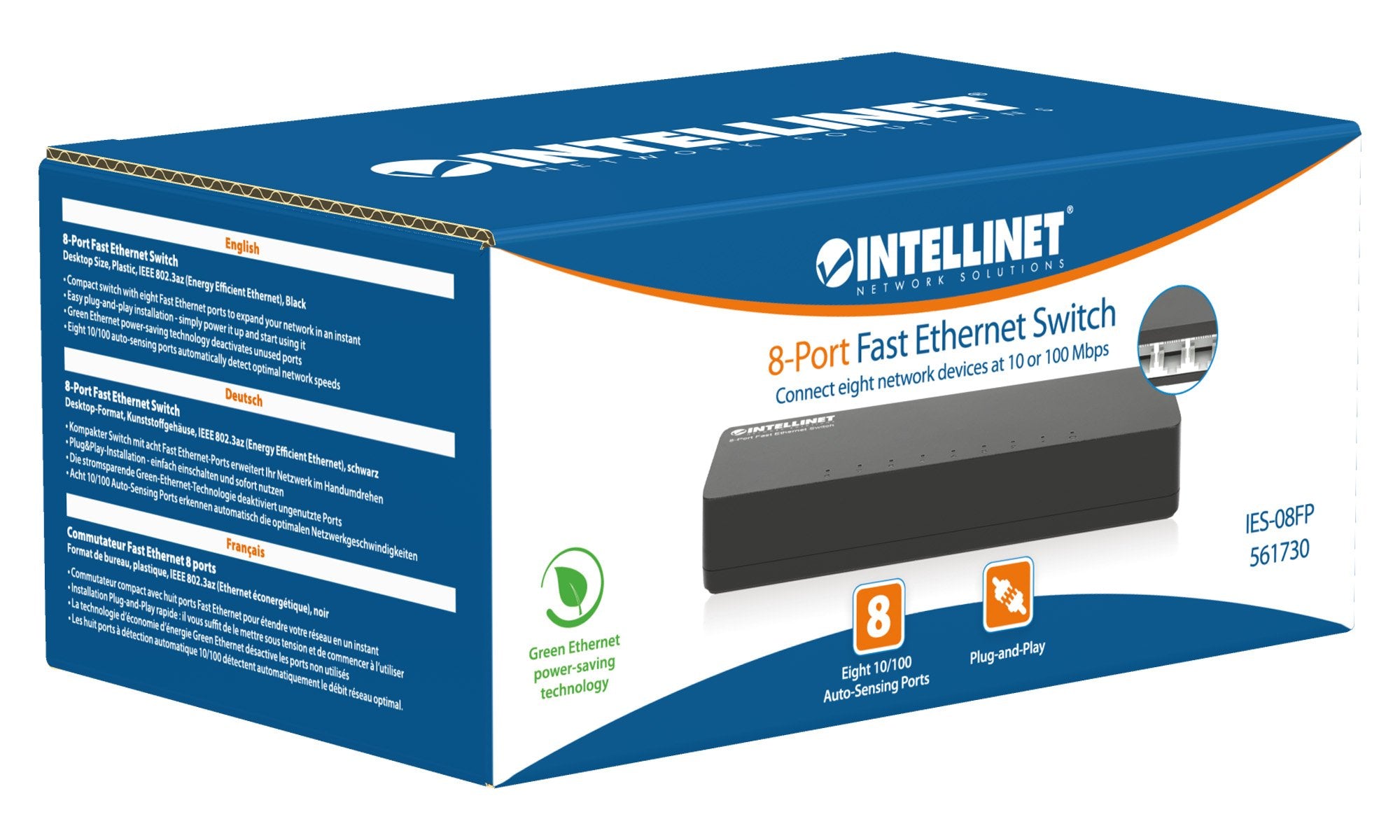 EAN 0766623561730 - Intellinet 561730 switch Fast Ethernet (10/100) Negro imagen 8