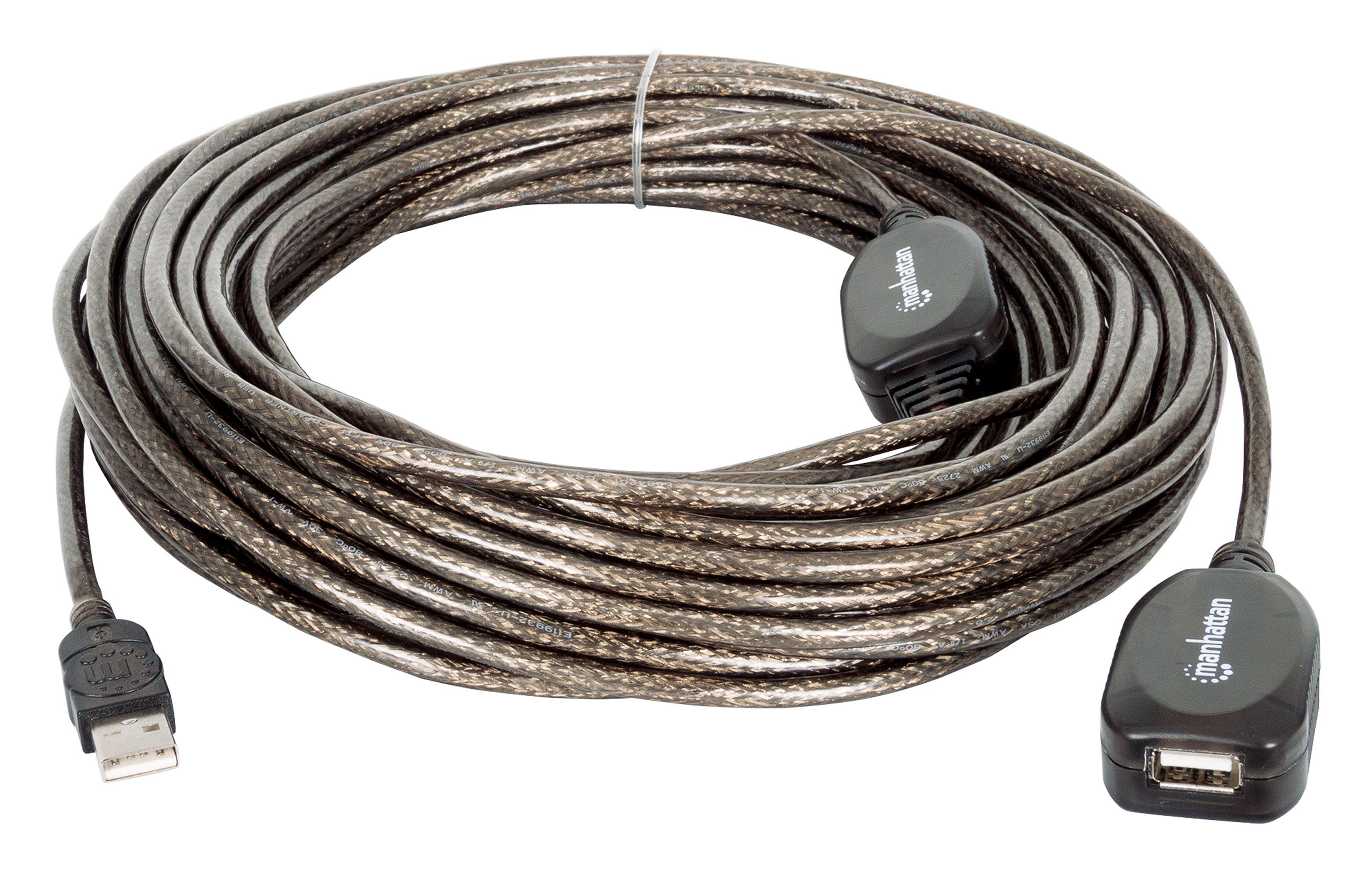 EAN 0766623150958 - Manhattan 150958 cable USB USB 2.0 20 m USB A Negro imagen 3