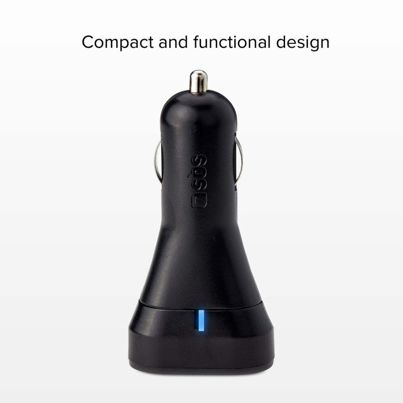 EAN 8018417237300 - SBS TECRTC1USB2AUL cargador de dispositivo móvil Smartphone Negro Encendedor de cigarrillos Carga rápida imagen 2
