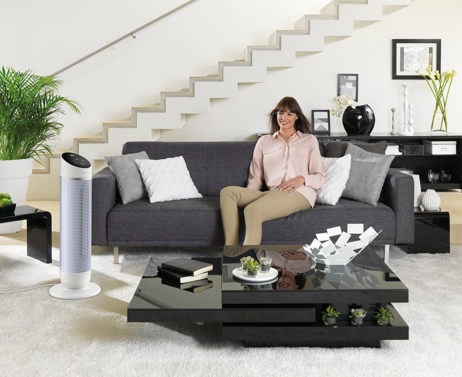 Calefactor Rowenta Silent Comfort Hq8120 Eléctrico Interior Plata 2400 W Ventilador Eléctrico