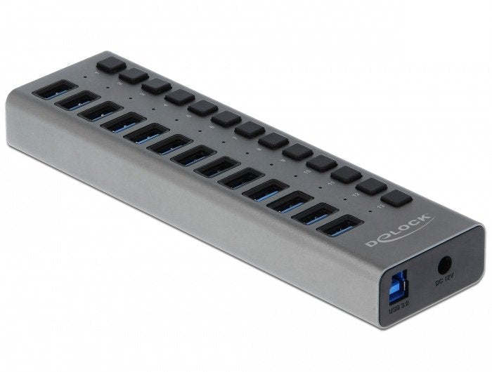 EAN 4043619637386 - DeLOCK 63738 hub de interfaz USB 3.2 Gen 1 (3.1 Gen 1) Type-B 5000 Mbit/s Gris imagen 1