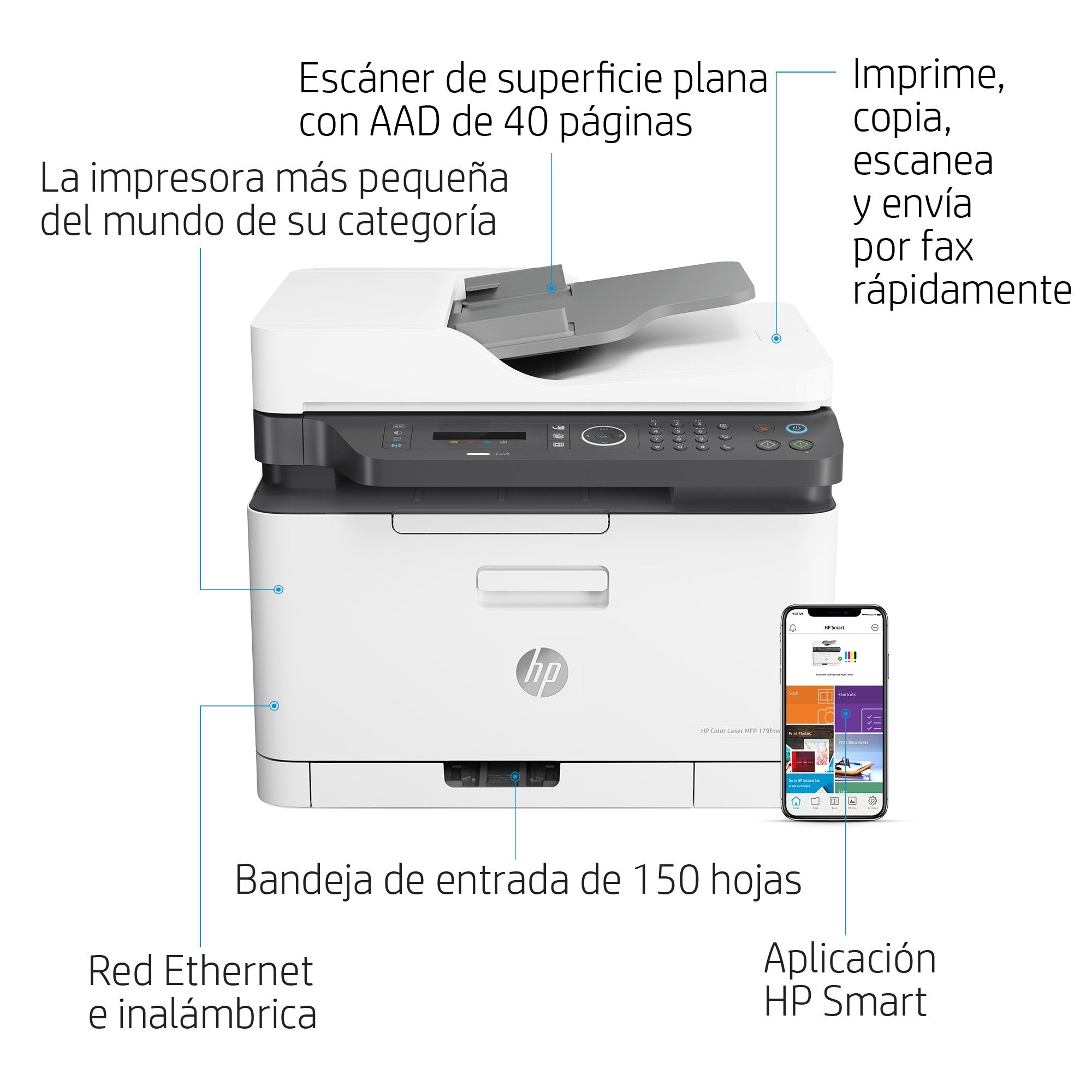 EAN 0193015507326 - HP Color Laser MFP 179fnw A4 600 x 600 DPI 18 ppm Wifi imagen 4