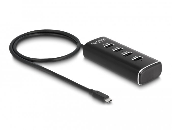 Delock 64233 Usb 10 Gbps De 4 Puertos Con Conector Usb Type-C Cable De 60 Cm E Interruptor Para Cada Puerto