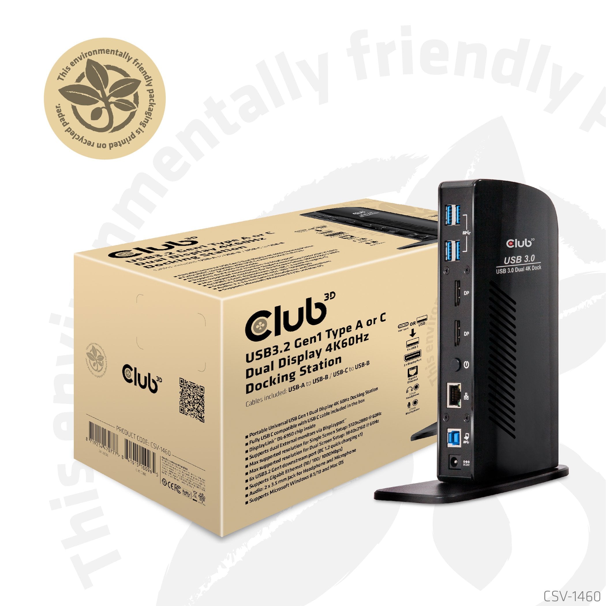 EAN 8719214470777 - CLUB3D CSV-1460 base para portátil y replicador de puertos Acoplamiento USB 3.2 Gen 1 (3.1 Gen 1) Type-B imagen 7